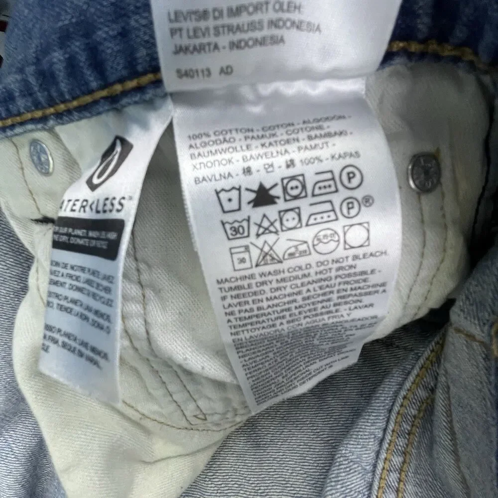 Levis 569 Jeans Mens 36x34 Blue Denim Light Wash Loose Straight Baggy Y2K